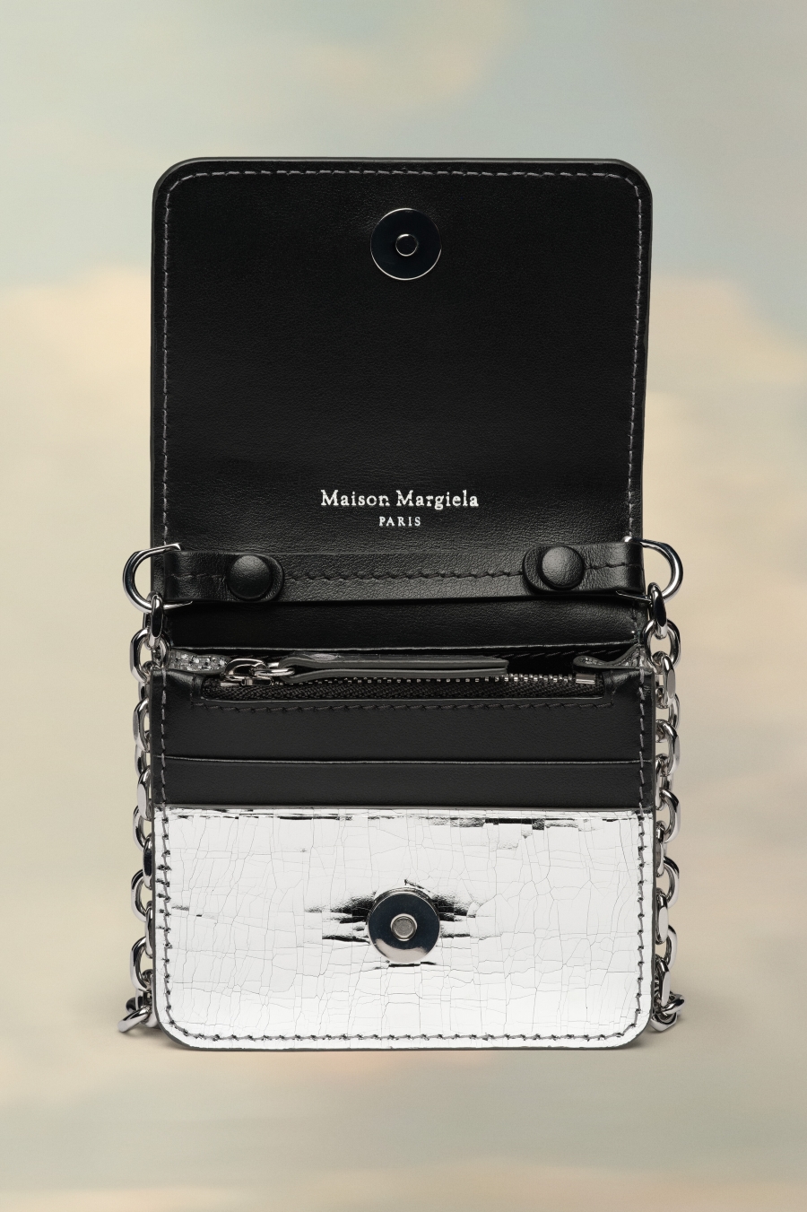 Maison Margiela Broken Mirror Chain Wallet Silver Color | 480237-RNG