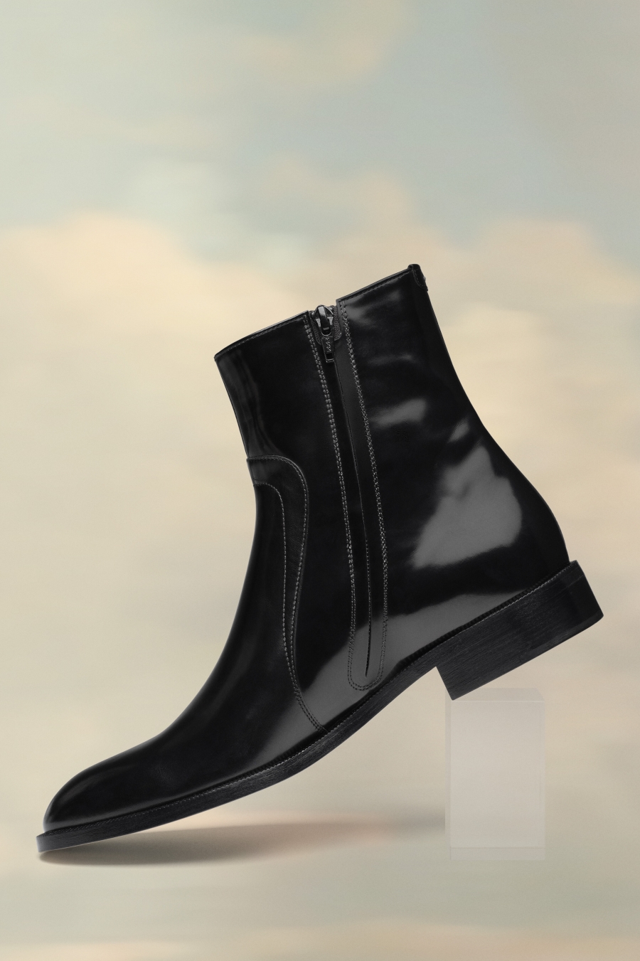 Maison Margiela Brushed Leather Boots Black | 954630-USA