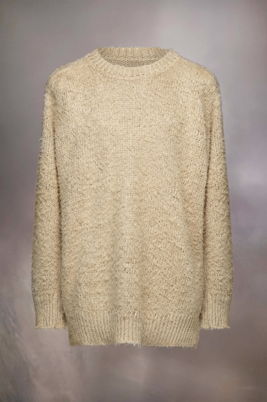 Maison Margiela Brushed Linen Knit Sweater Bronze | 812536-XAG