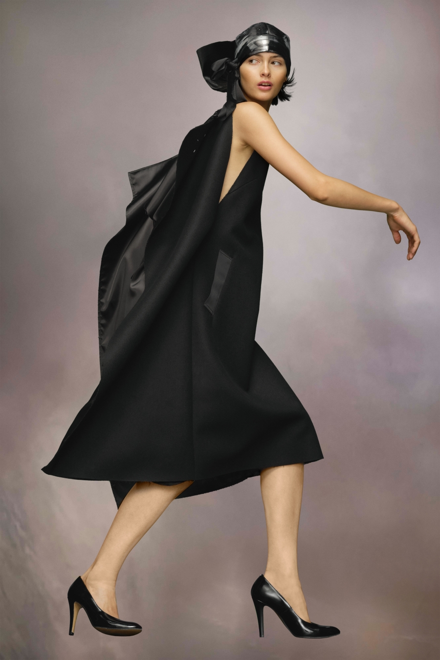 Maison Margiela Cape Dress Black | 248935-FNQ