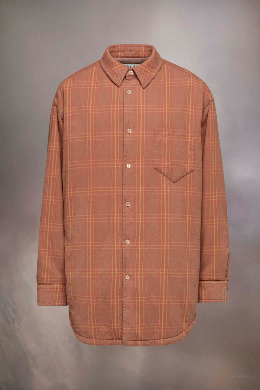 Maison Margiela Check Cotton Oversized Shirt Orange | 124059-VYM