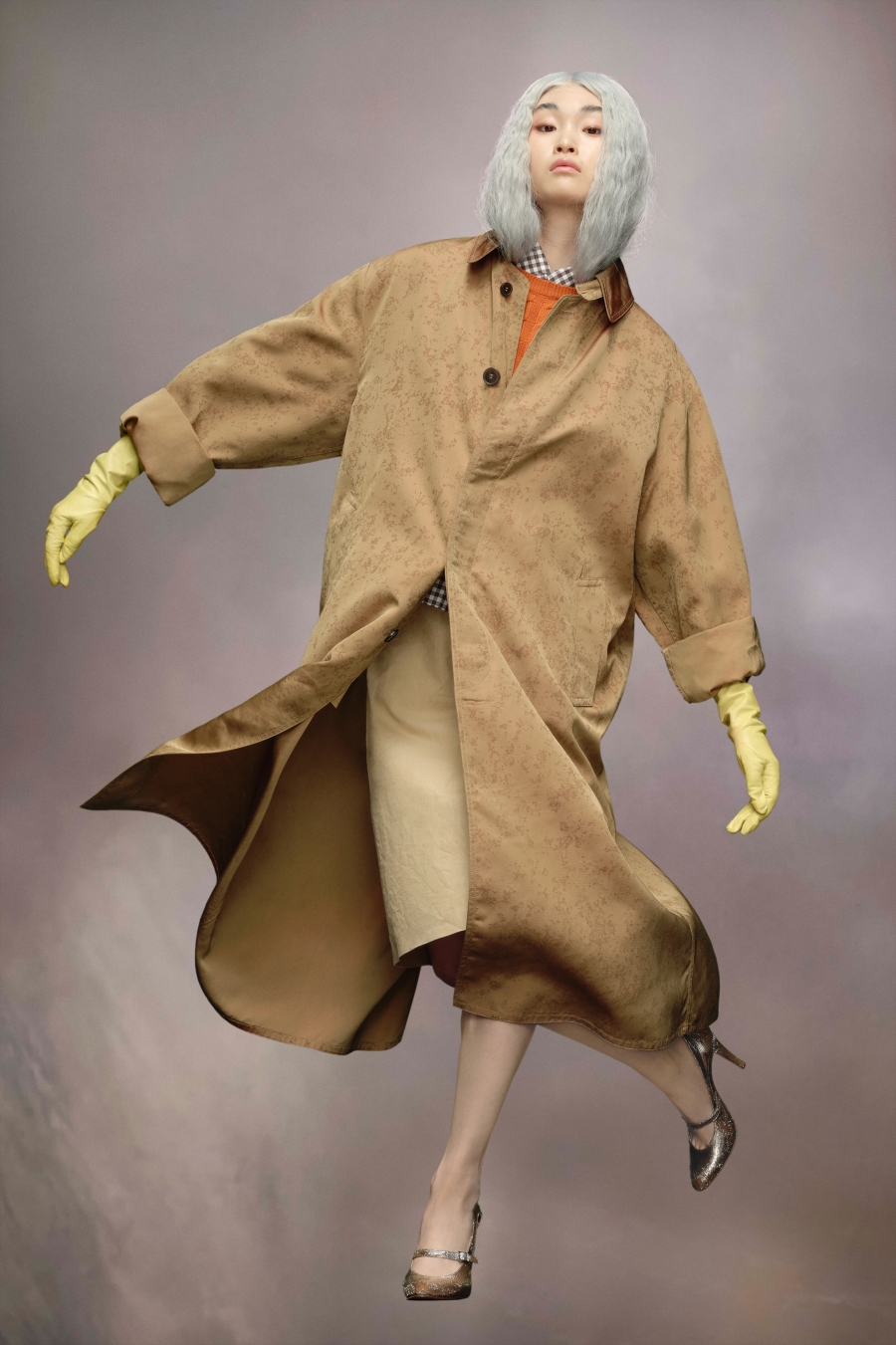 Maison Margiela Cotton Faille Trench Coat Camel | 958241-EHA