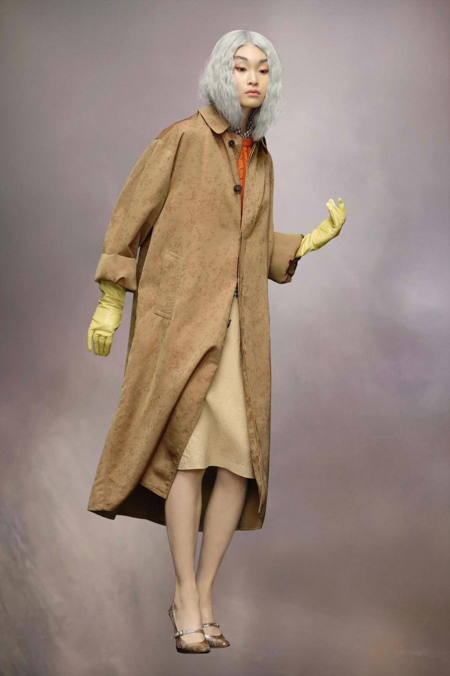 Maison Margiela Cotton Faille Trench Coat Camel | 958241-EHA