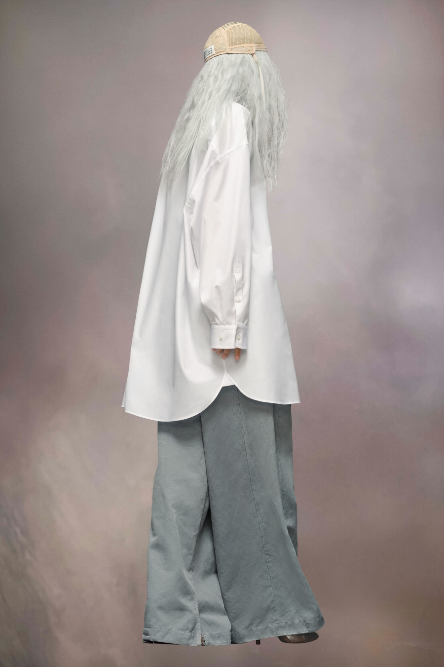 Maison Margiela Cotton Poplin Shirt Dress Winter White | 268951-WKY