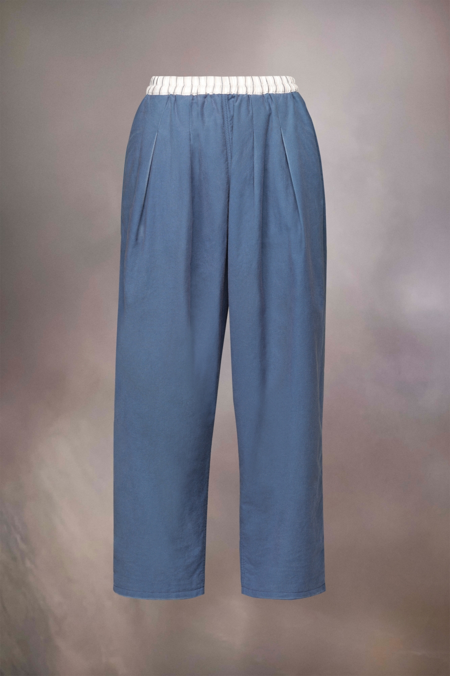 Maison Margiela Cotton Twill Cropped Trousers Cobalt Blue | 657104-CGX