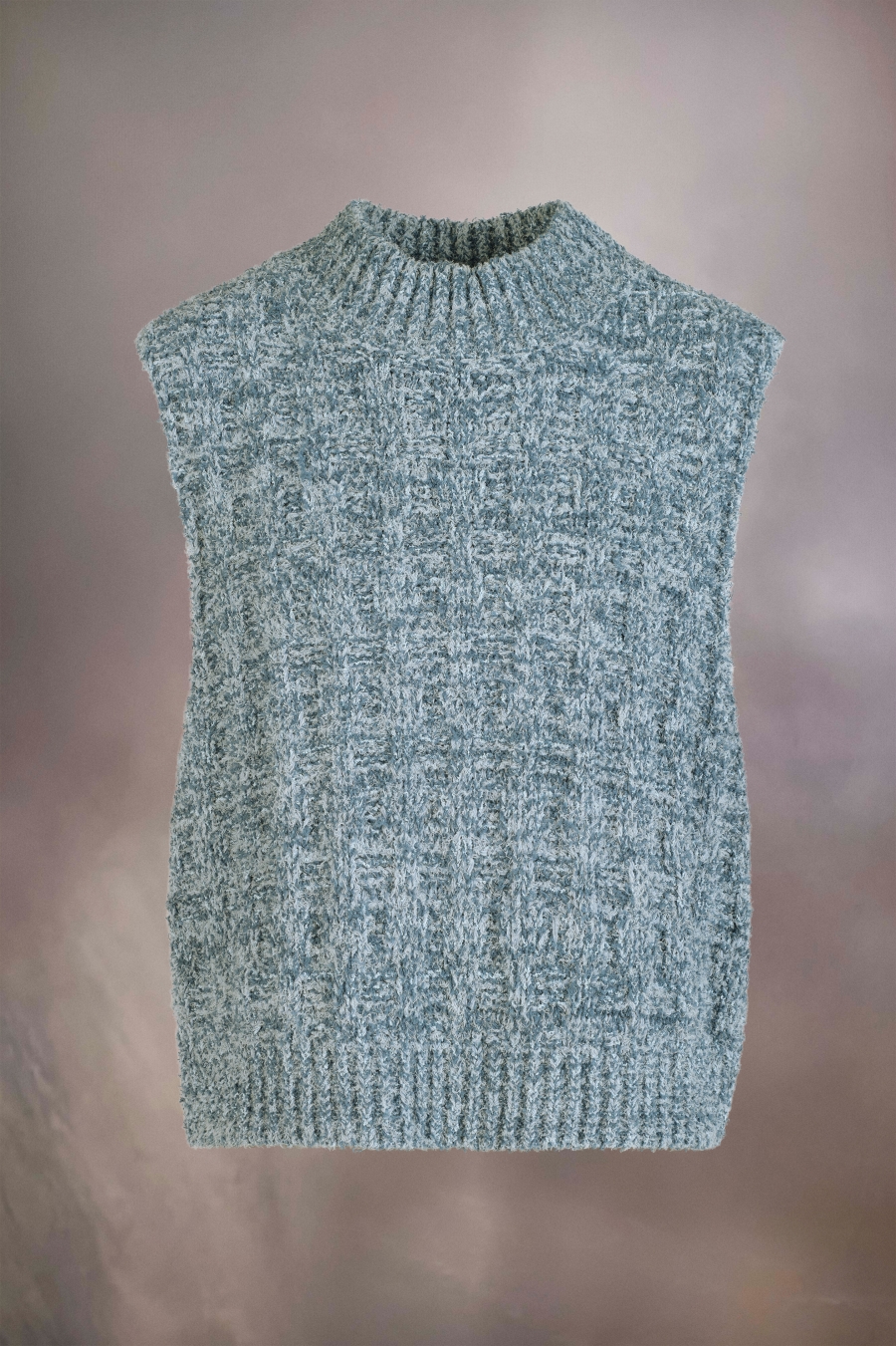 Maison Margiela Denim Boucle Knit Vest Light Blue | 306742-MCZ