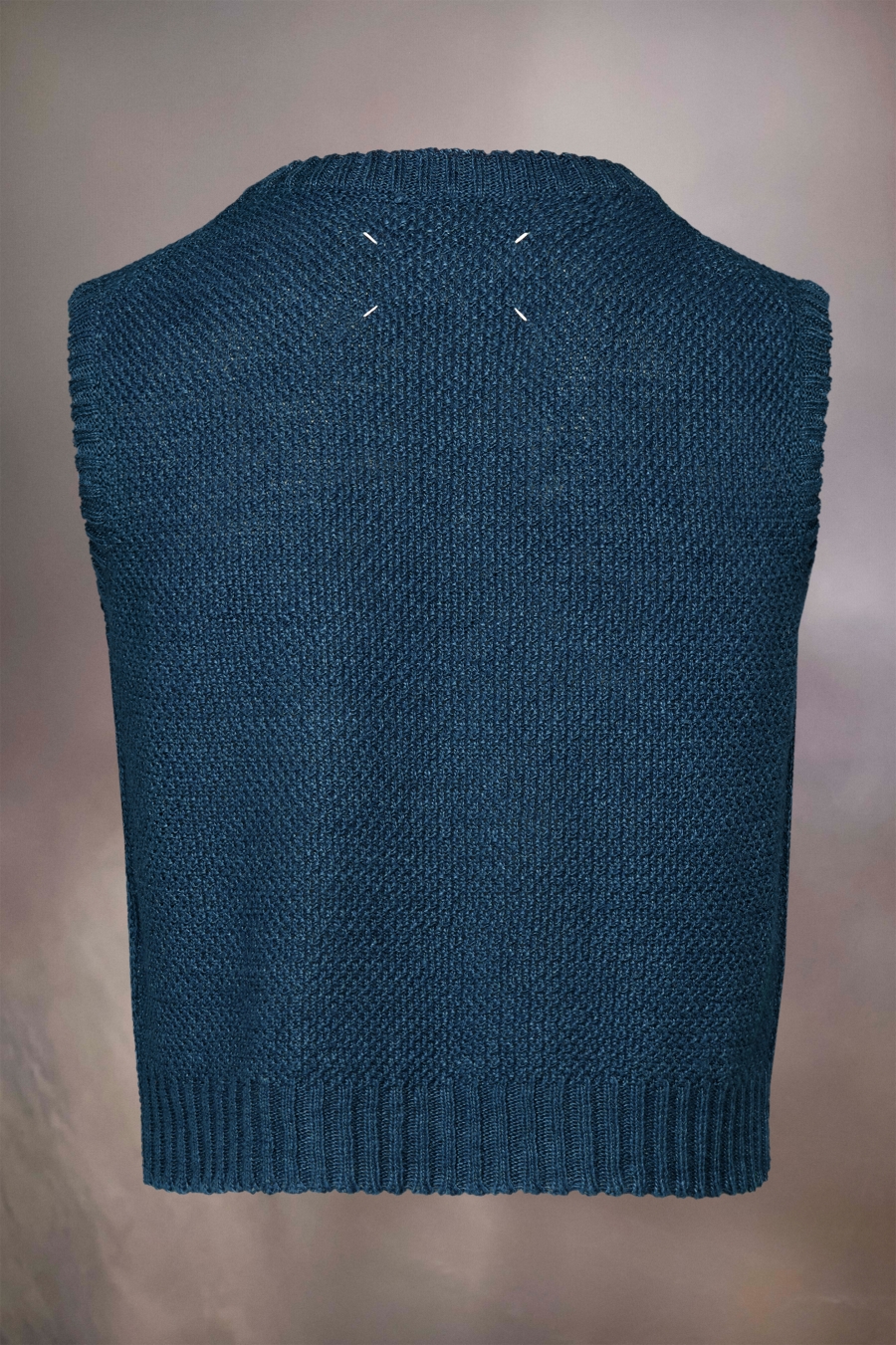 Maison Margiela Hemp Basket Weave Knit Sleeveless Sweatshirt Blue | 392714-YRA