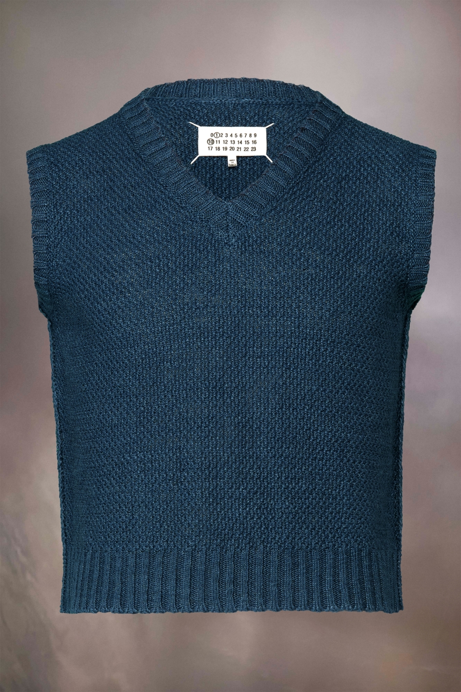 Maison Margiela Hemp Basket Weave Knit Sleeveless Sweatshirt Blue | 392714-YRA