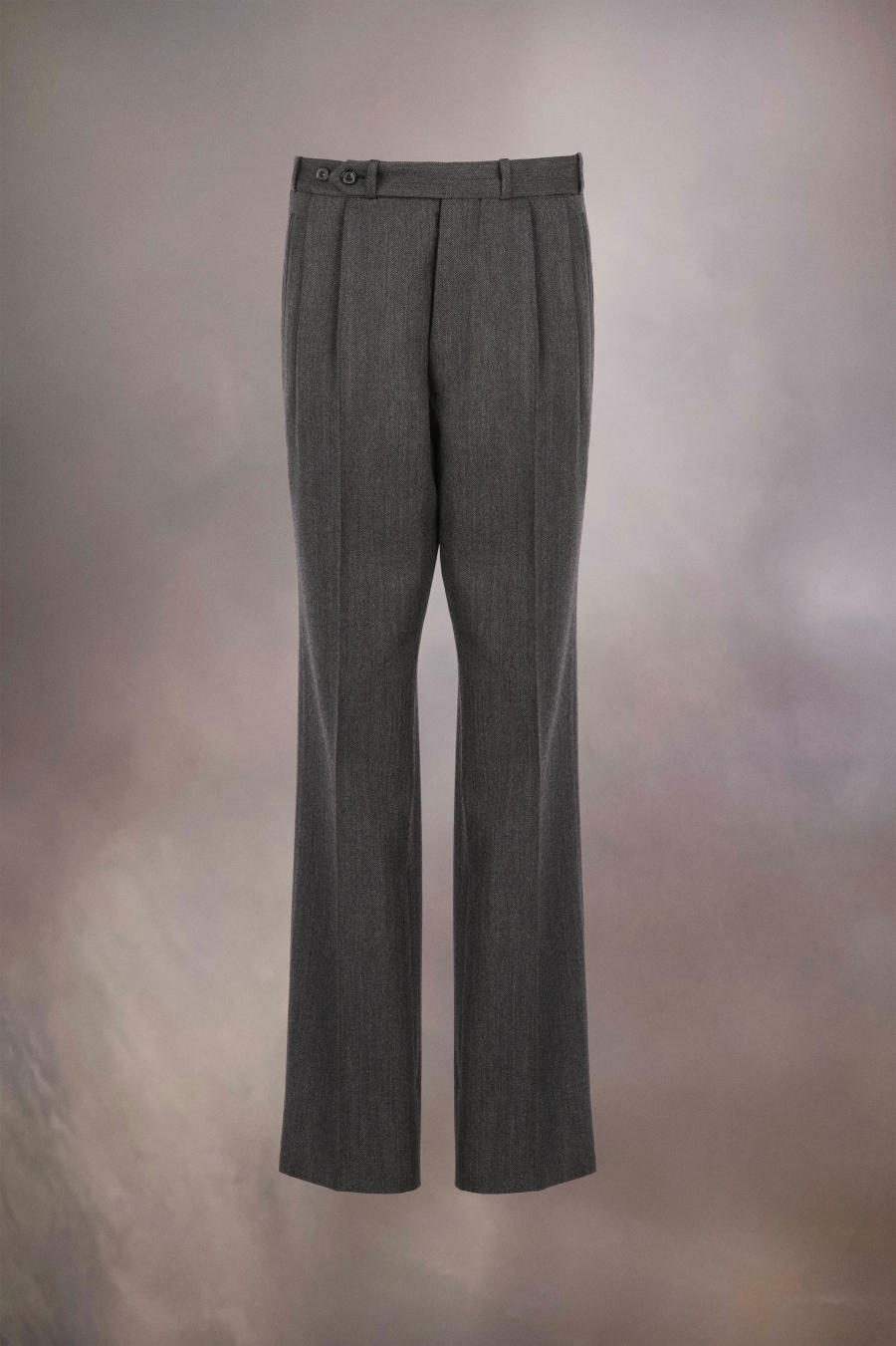 Maison Margiela Herringbone Wool Trousers Dark Grey | 427381-UJR