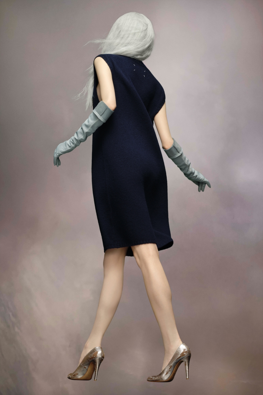 Maison Margiela Knit Dress Blue | 205148-HZM