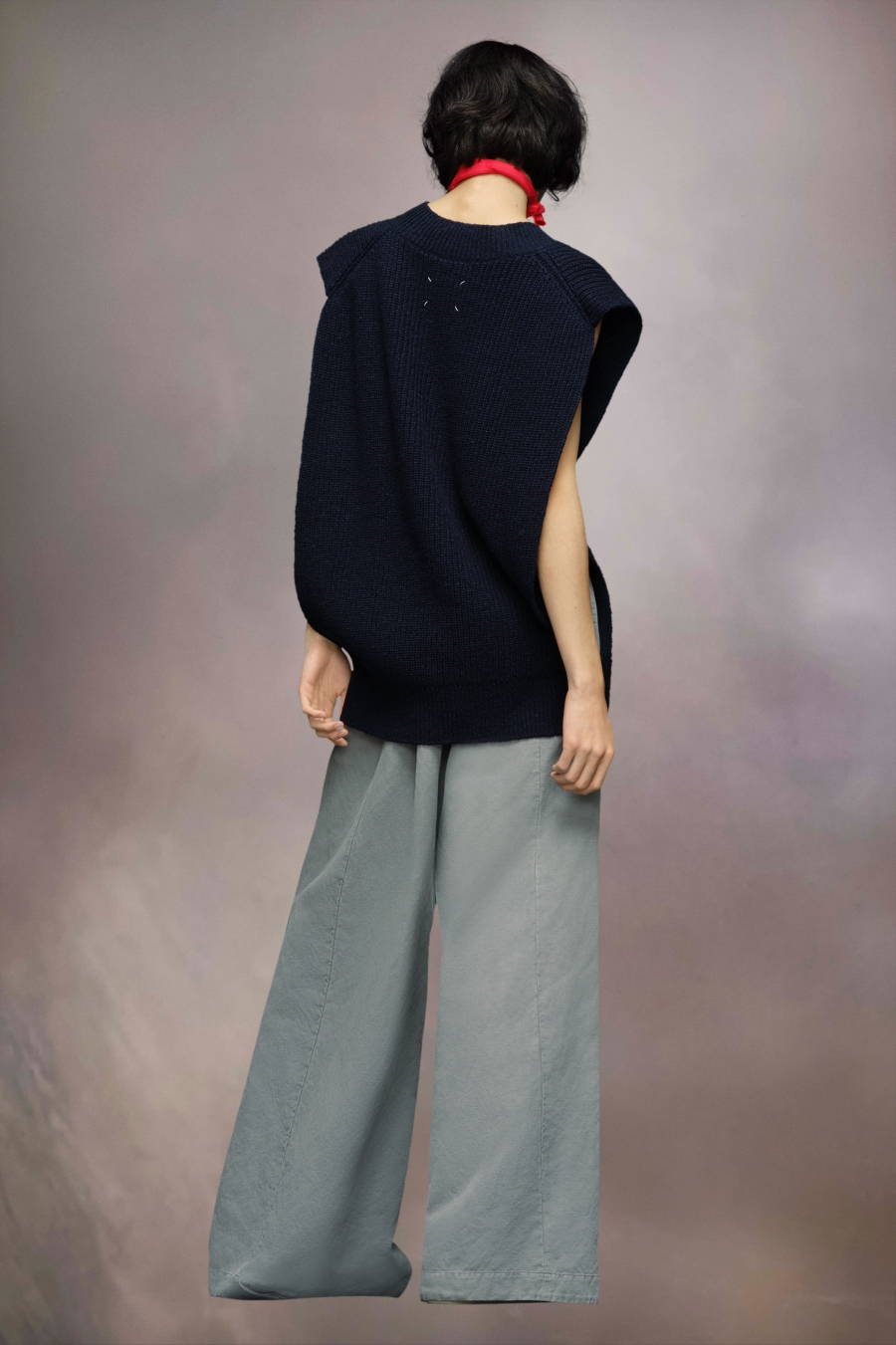 Maison Margiela Knit Tabard Top Dark Blue | 295106-PRO