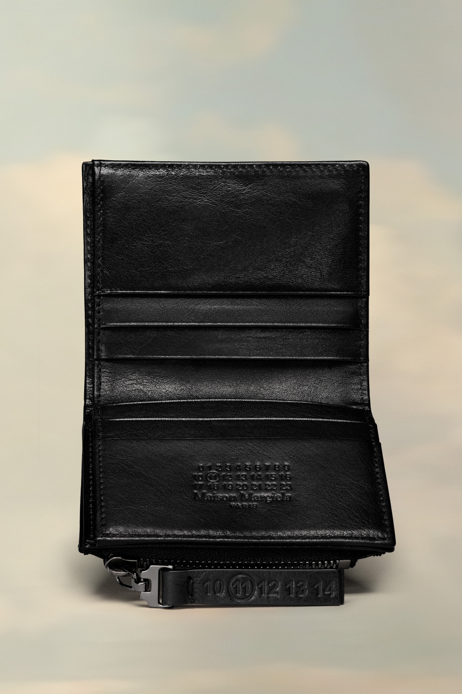 Maison Margiela Leather Zip Wallet Black | 382570-HPT