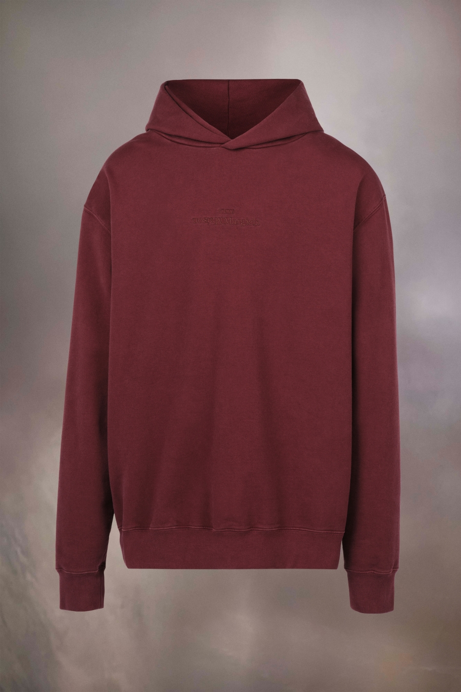 Maison Margiela Logo Hooded Sweatshirt Bordeaux | 096728-BAH