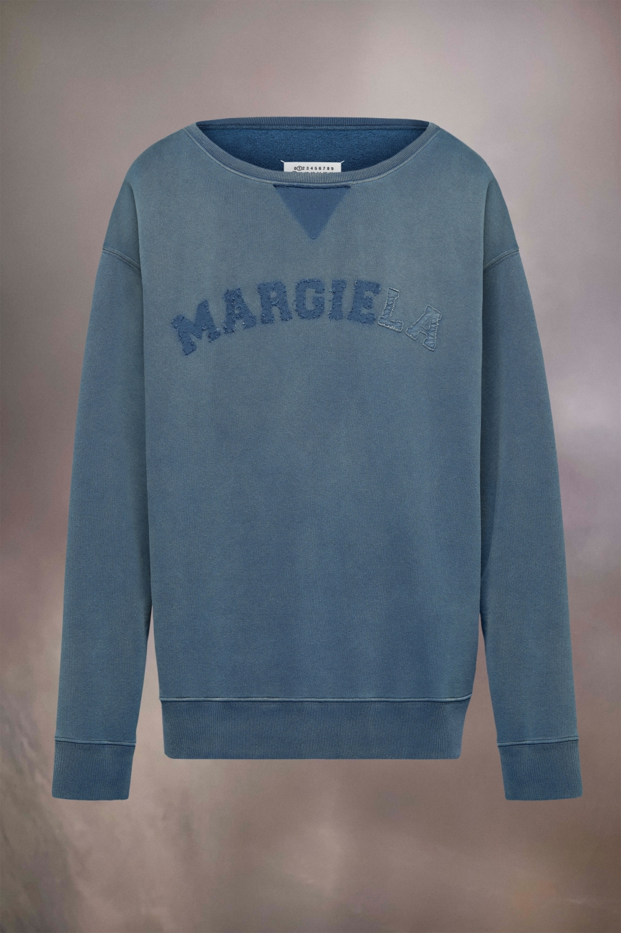 Maison Margiela Logo Organic Cotton Sweatshirt Blue | 246089-XWT