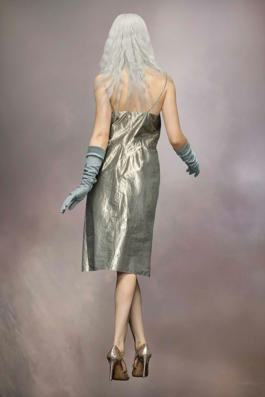 Maison Margiela Lurex Dress Silver Color | 386415-SBF