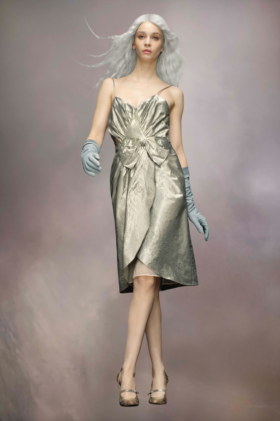 Maison Margiela Lurex Dress Silver Color | 386415-SBF