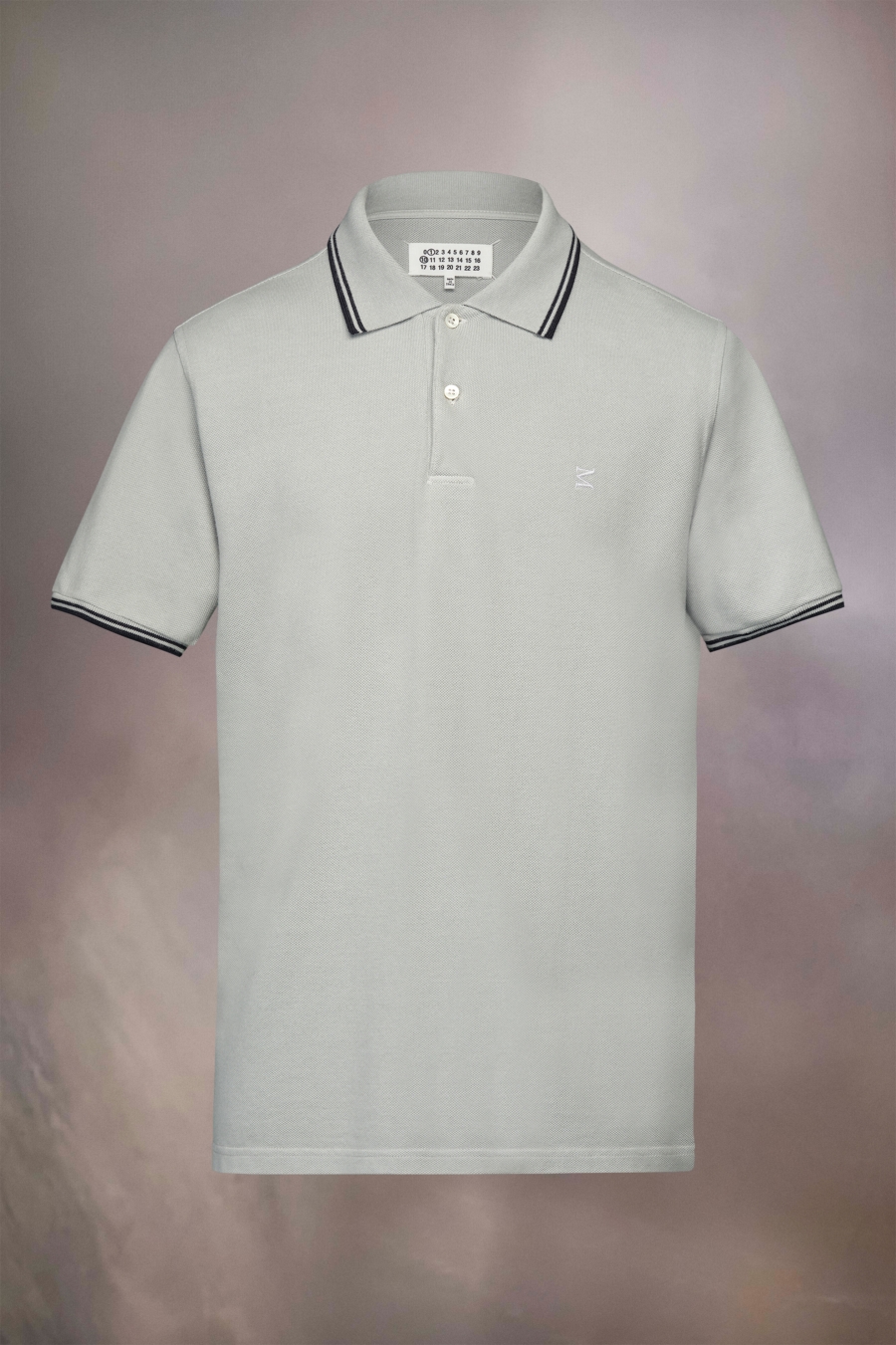 Maison Margiela M Logo Piquet Polo Shirt Ash Grey | 328406-WCP