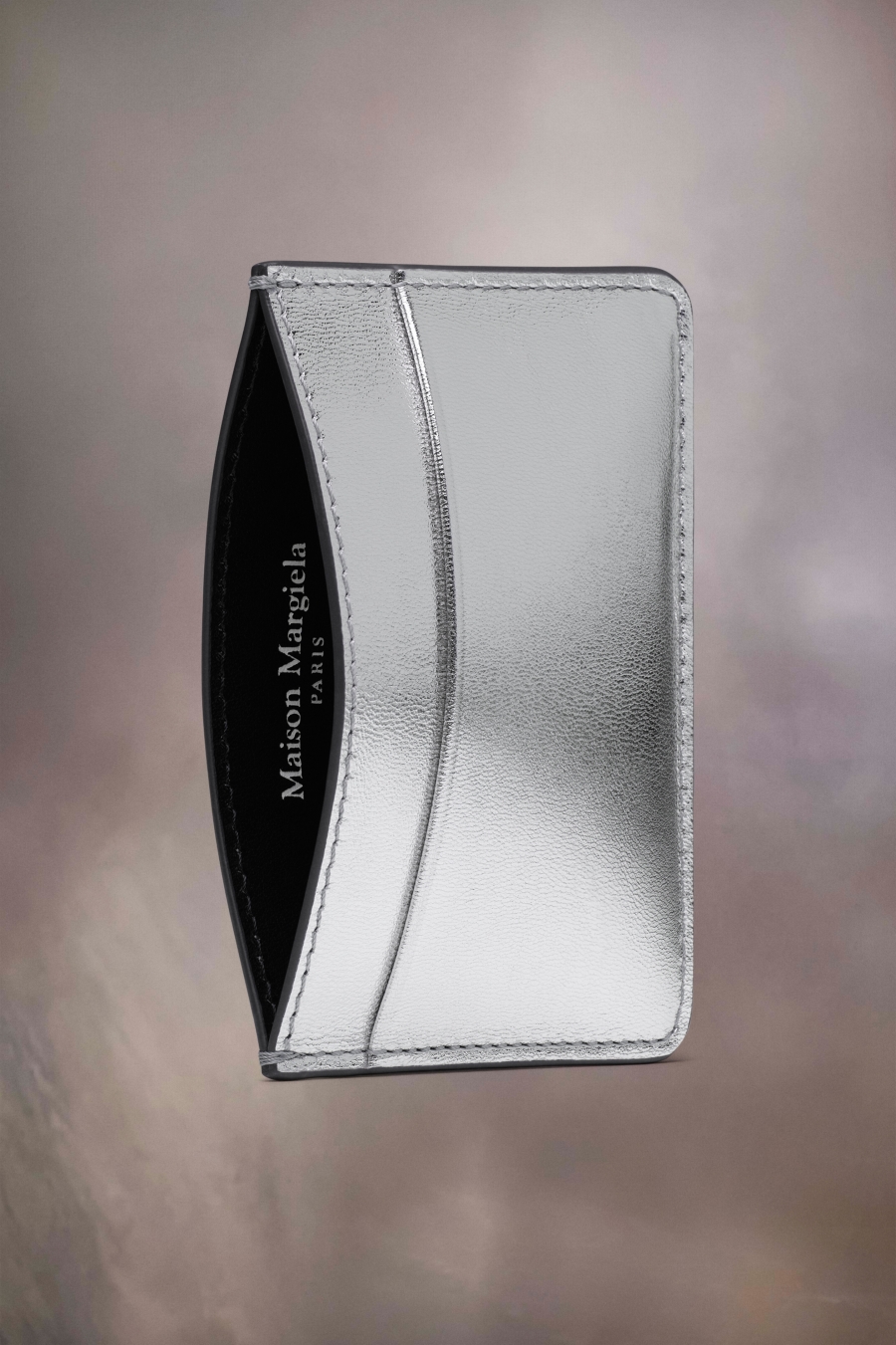 Maison Margiela Metallized Leather Four Stiches Cardholder Silver Color | 731950-FTB