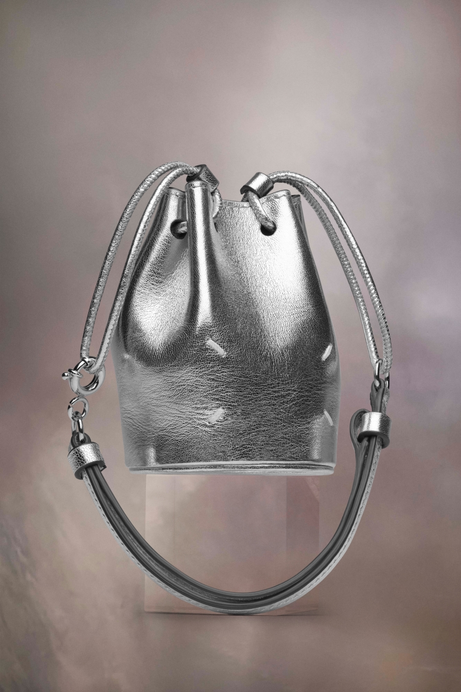 Maison Margiela Metallized Micro Bag Silver Color | 485691-UQW