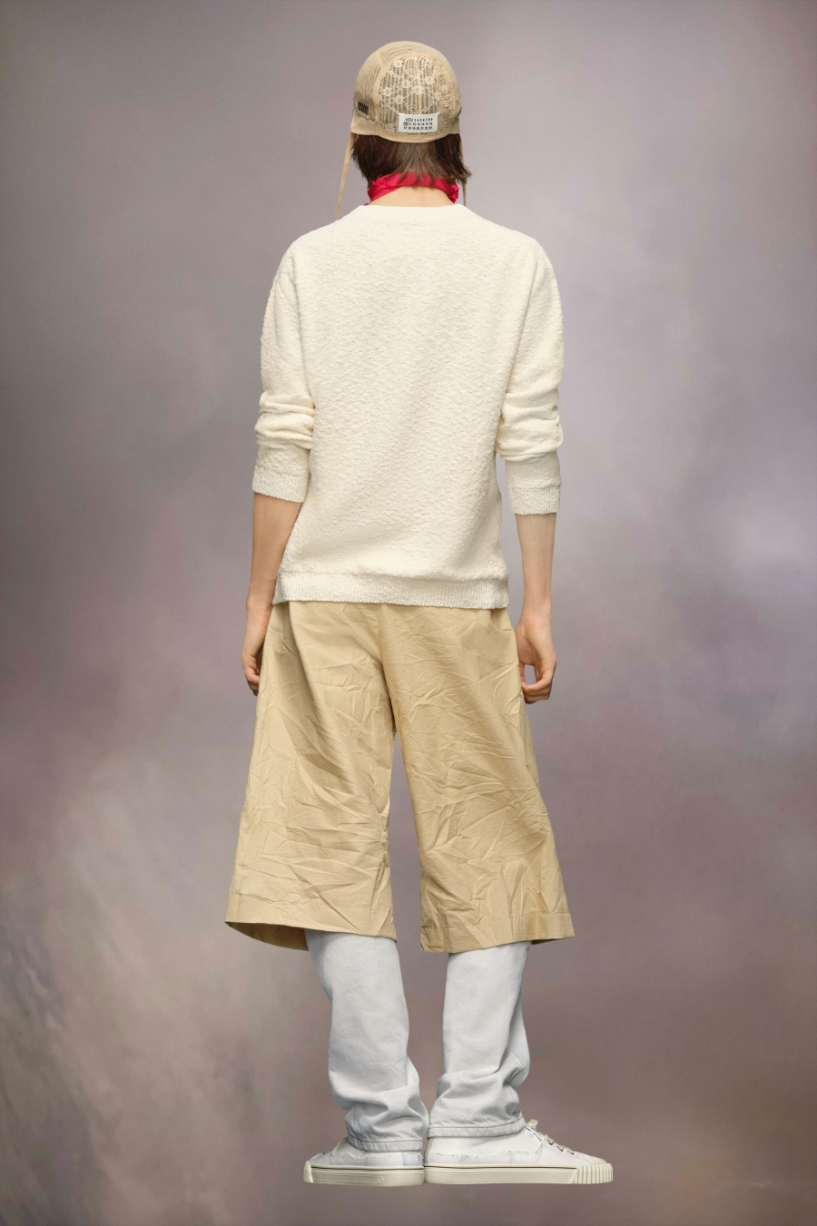 Maison Margiela Nostalgic Boucle Knit Top Off white | 761958-WCO