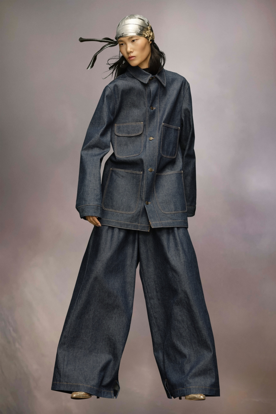 Maison Margiela Oversized Denim Shirt Blue | 962850-QXD