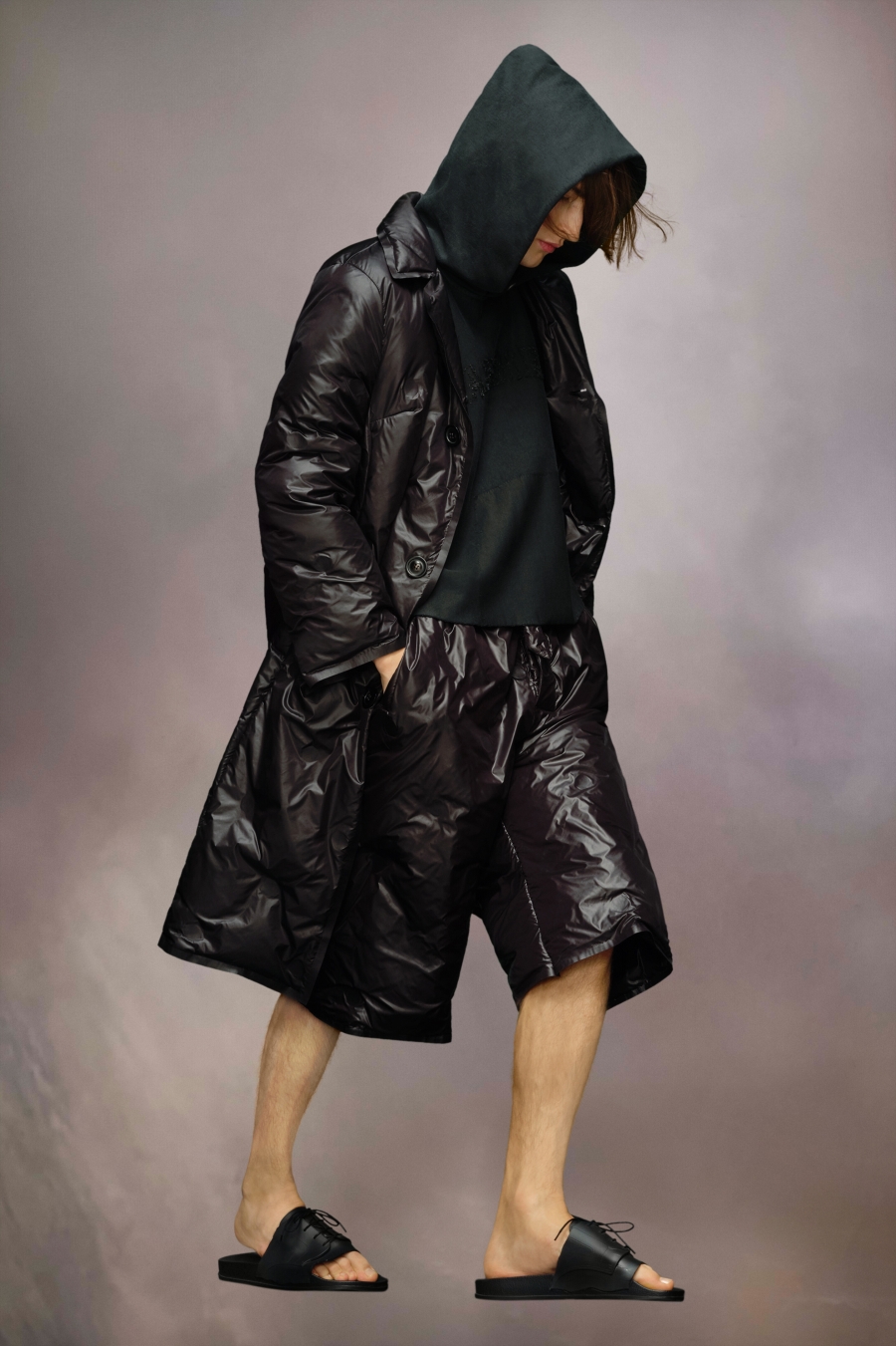 Maison Margiela Padded Nylon Coat Black | 693287-IZS