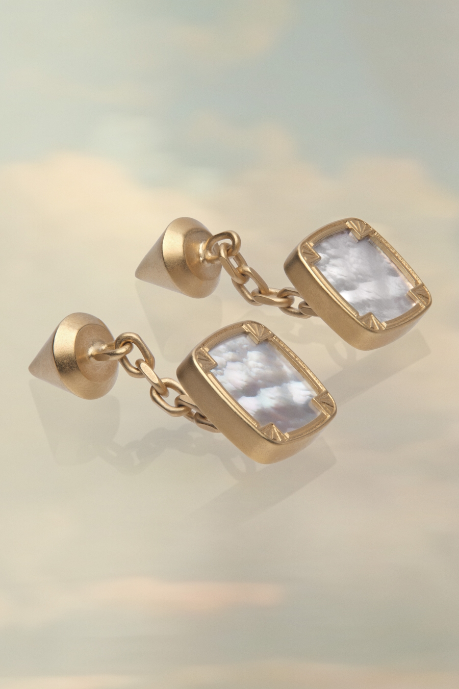 Maison Margiela Pearl Square Cufflinks Silver Color | 934560-XKL