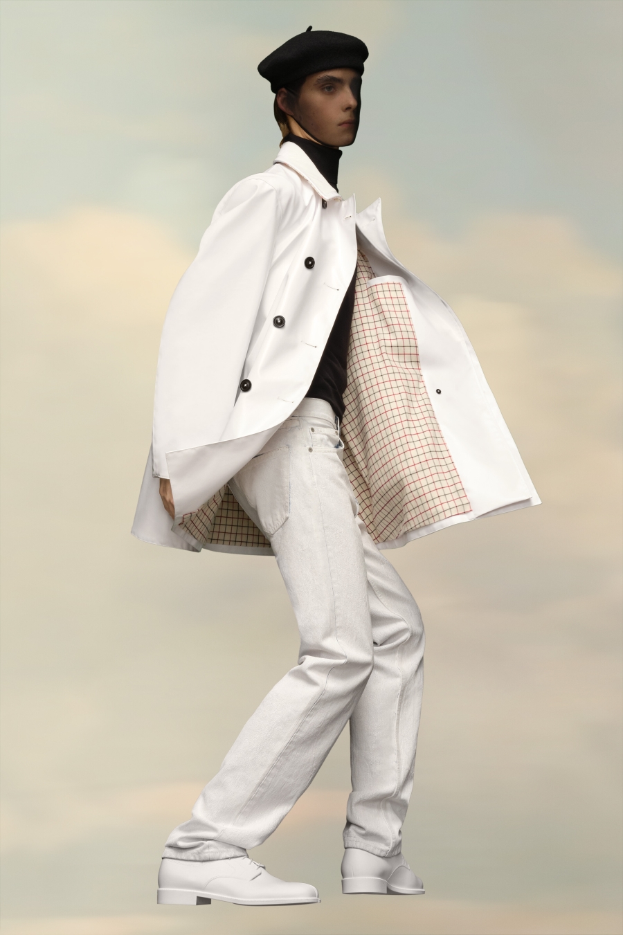 Maison Margiela Pvc Caban Jacket White | 034796-HMS