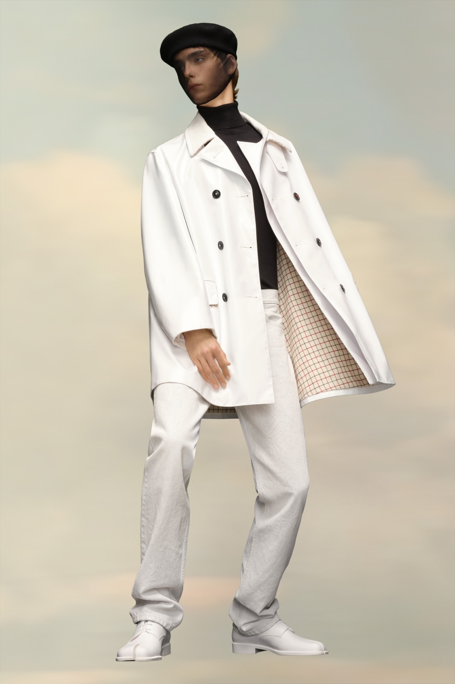 Maison Margiela Pvc Caban Jacket White | 034796-HMS