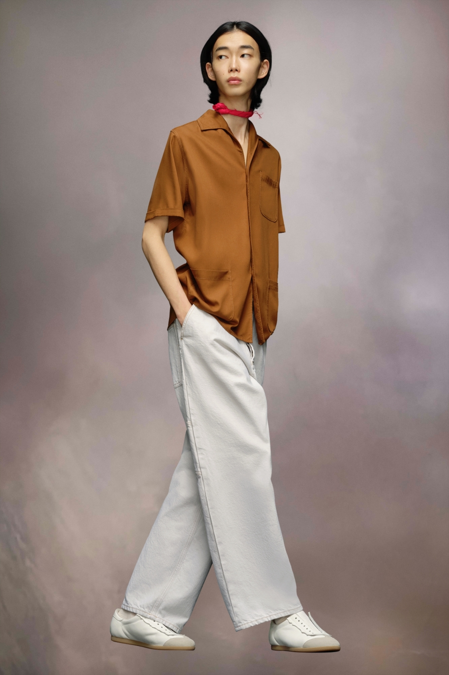 Maison Margiela Rayon Twill Shirt Beige | 841792-HEP