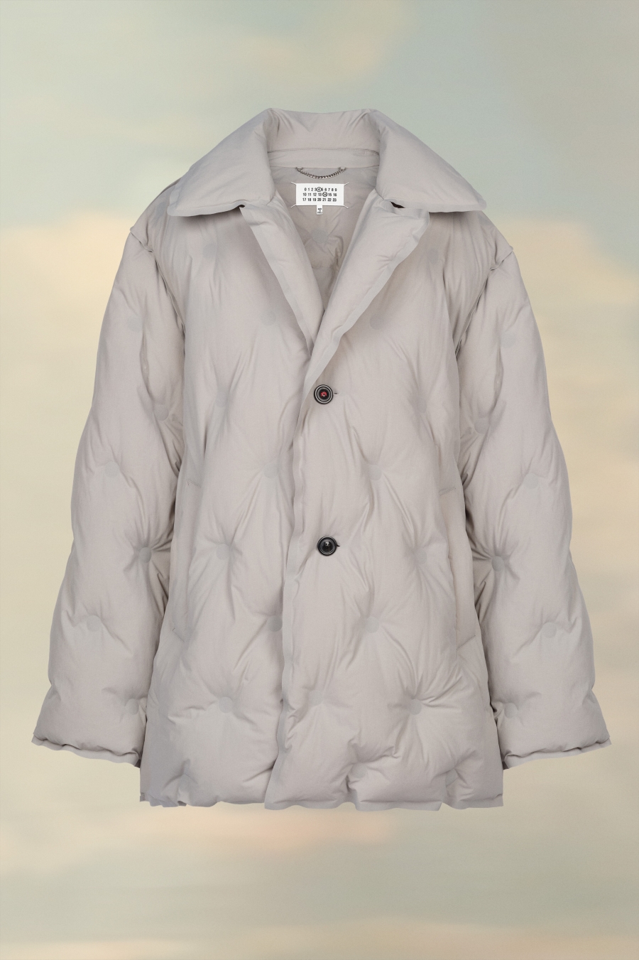 Maison Margiela Recycled Nylon Padded Coat Pearl Grey | 372095-IOF