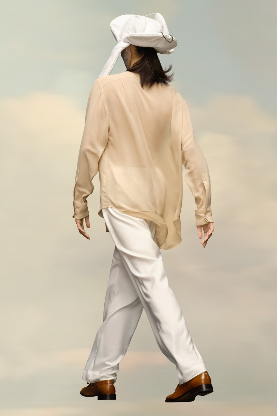 Maison Margiela Silk Georgette Shirt Nude | 064273-BFL