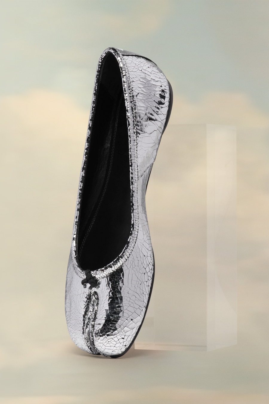 Maison Margiela Tabi Broken Mirror Ballerina Silver Color | 261397-VQY