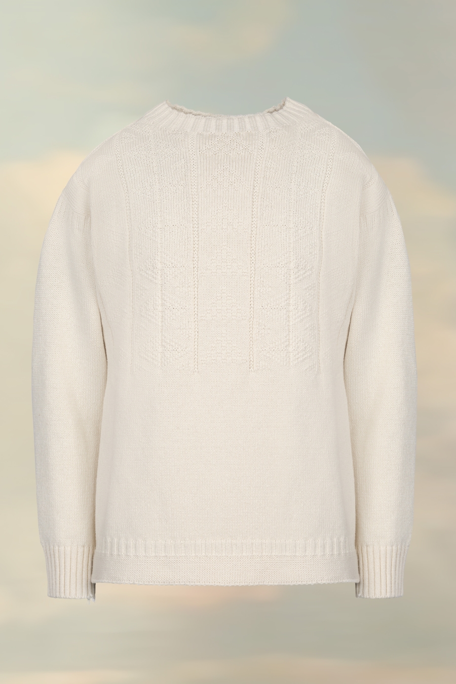 Maison Margiela Textured Knit Sweater Off white | 086413-PSW