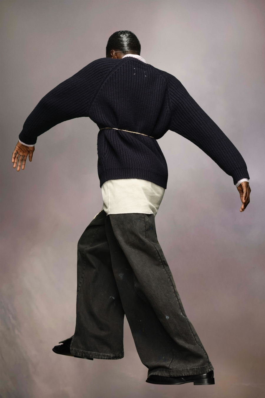 Maison Margiela Twill Pinstripe Shirt Sweater White | 423851-RCT