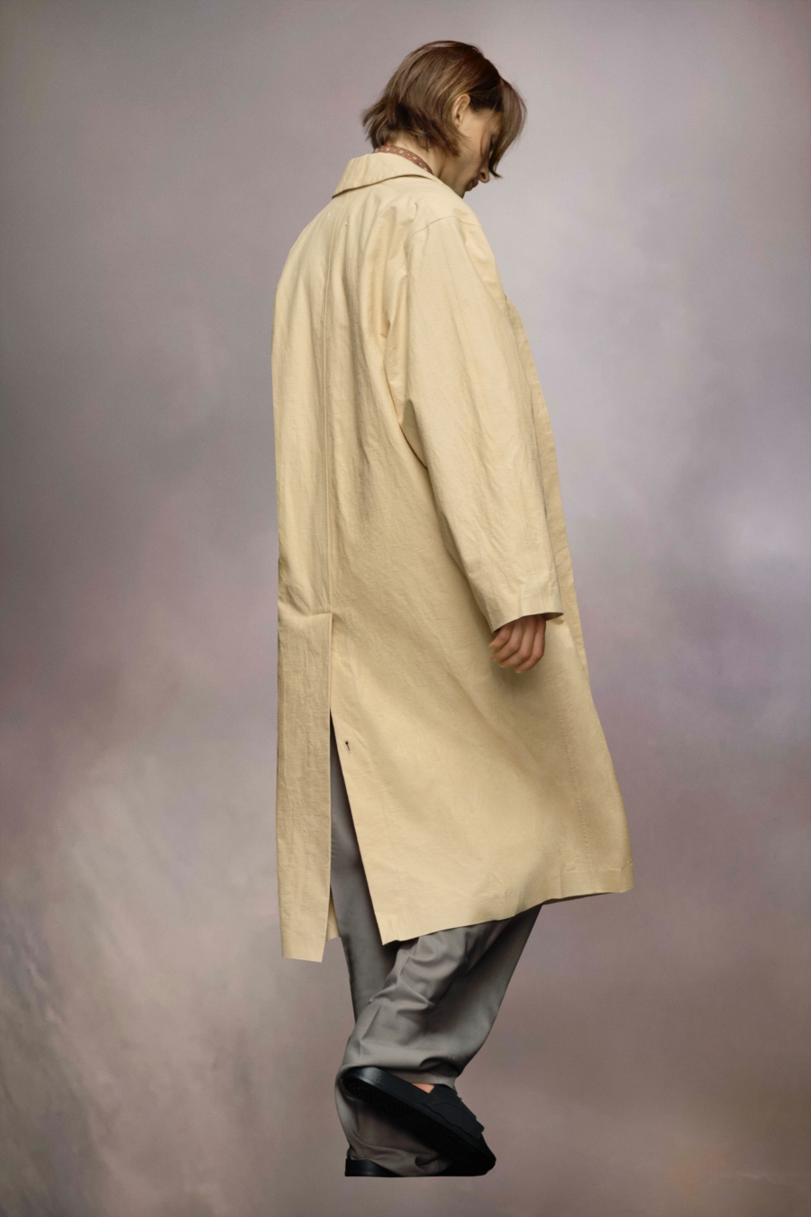 Maison Margiela Utility Cotton Trench Coat Banana | 218563-QBZ