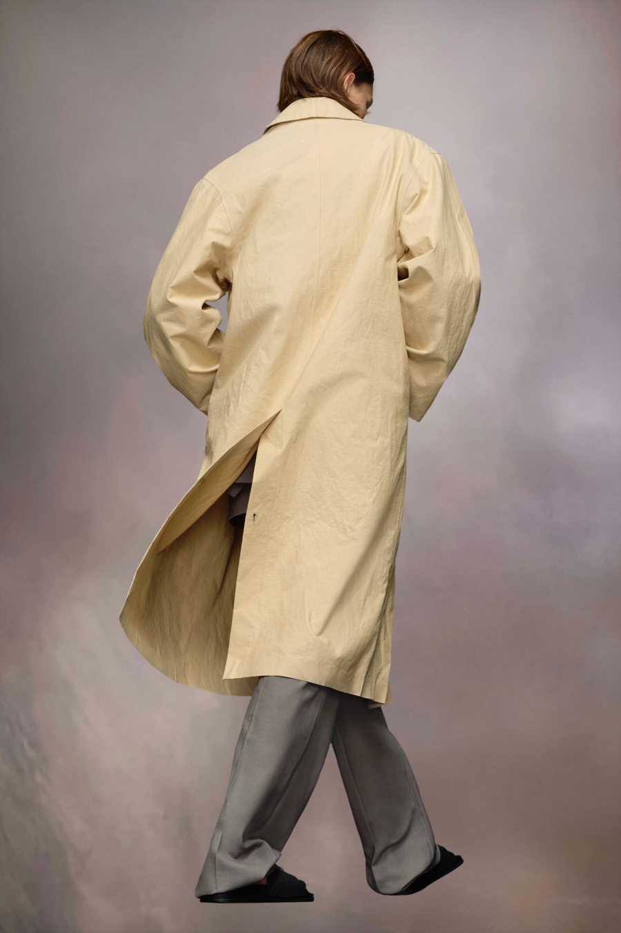 Maison Margiela Utility Cotton Trench Coat Banana | 218563-QBZ