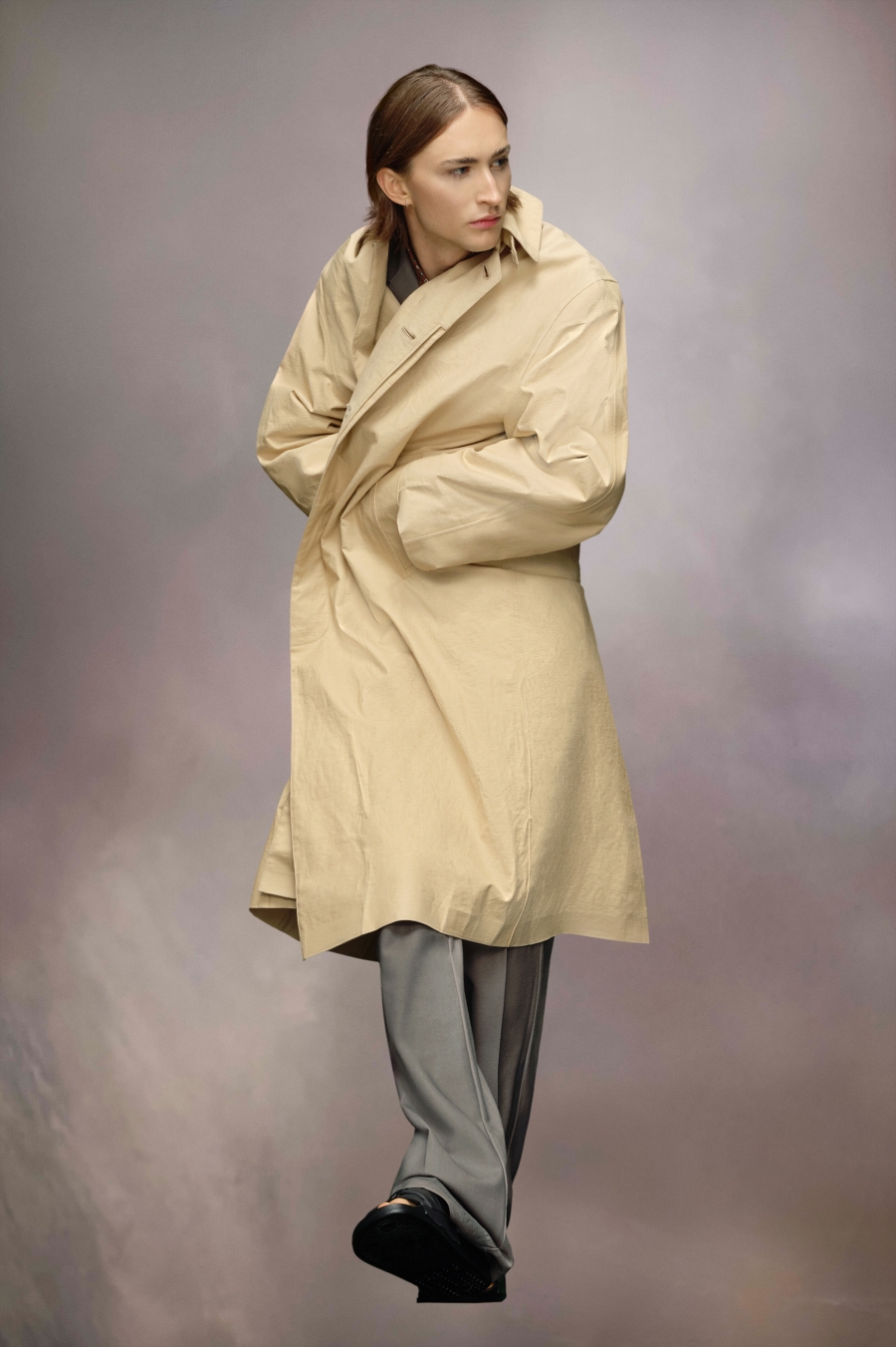 Maison Margiela Utility Cotton Trench Coat Banana | 957280-WEV