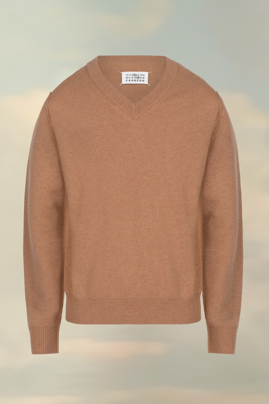 Maison Margiela V-neck Cashmere Sweater Camel | 057986-TKF