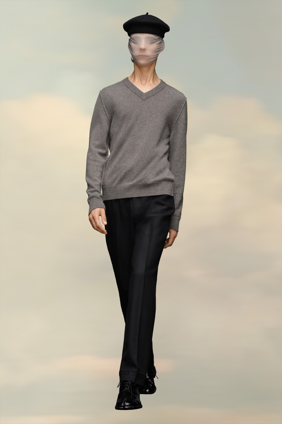 Maison Margiela V-neck Cashmere Sweater Camel | 207584-GXQ