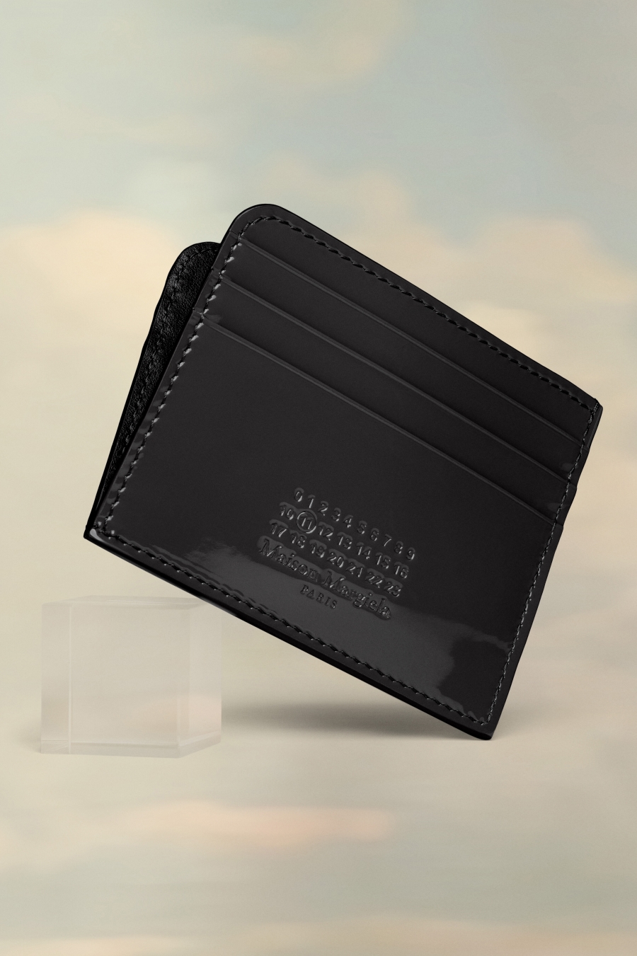 Maison Margiela Vernice Logo Cardholder Gray | 324570-QNY