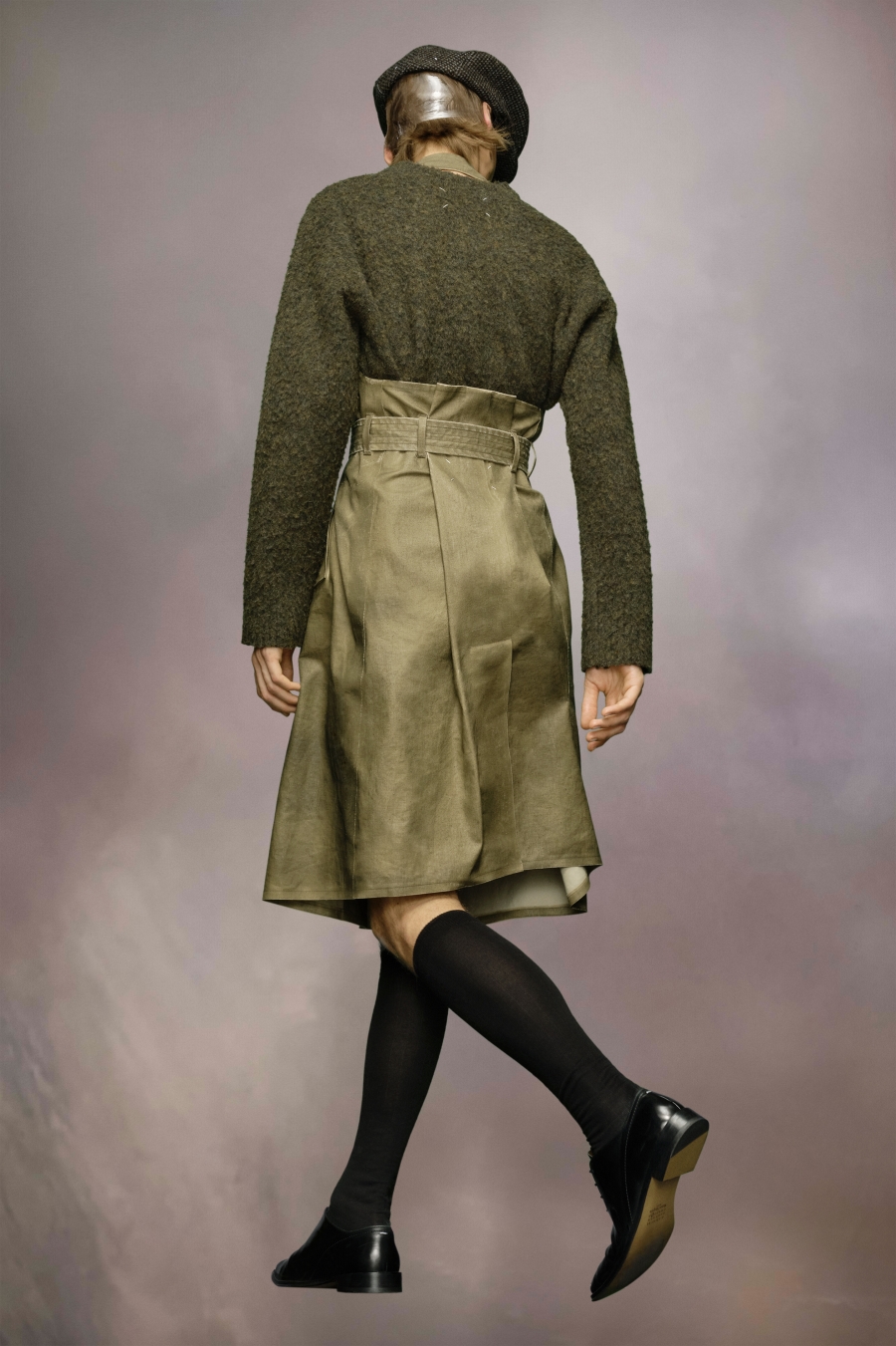 Maison Margiela Waxed Cotton Dress Olive | 264508-JTA