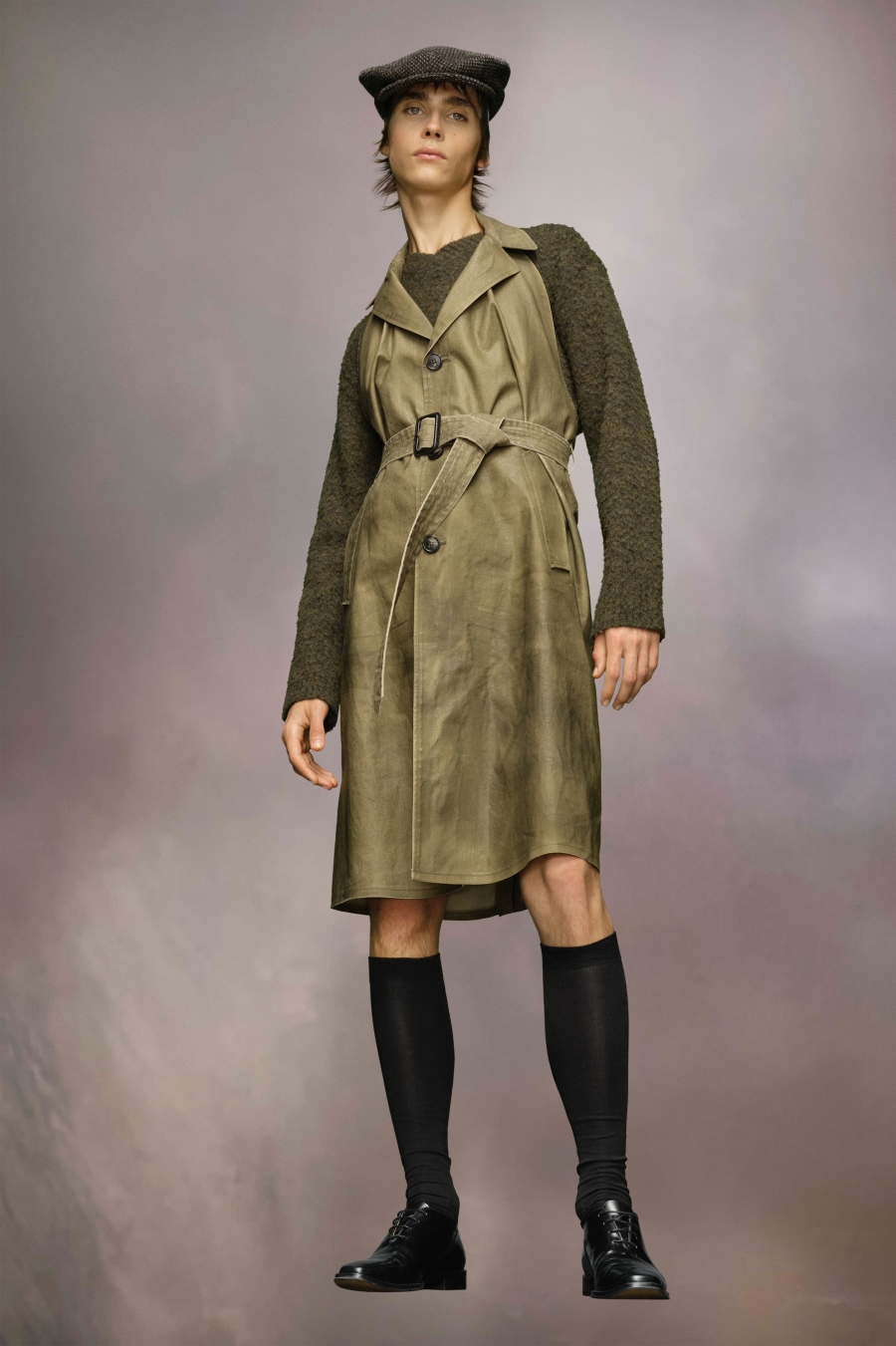 Maison Margiela Waxed Cotton Dress Olive | 264508-JTA