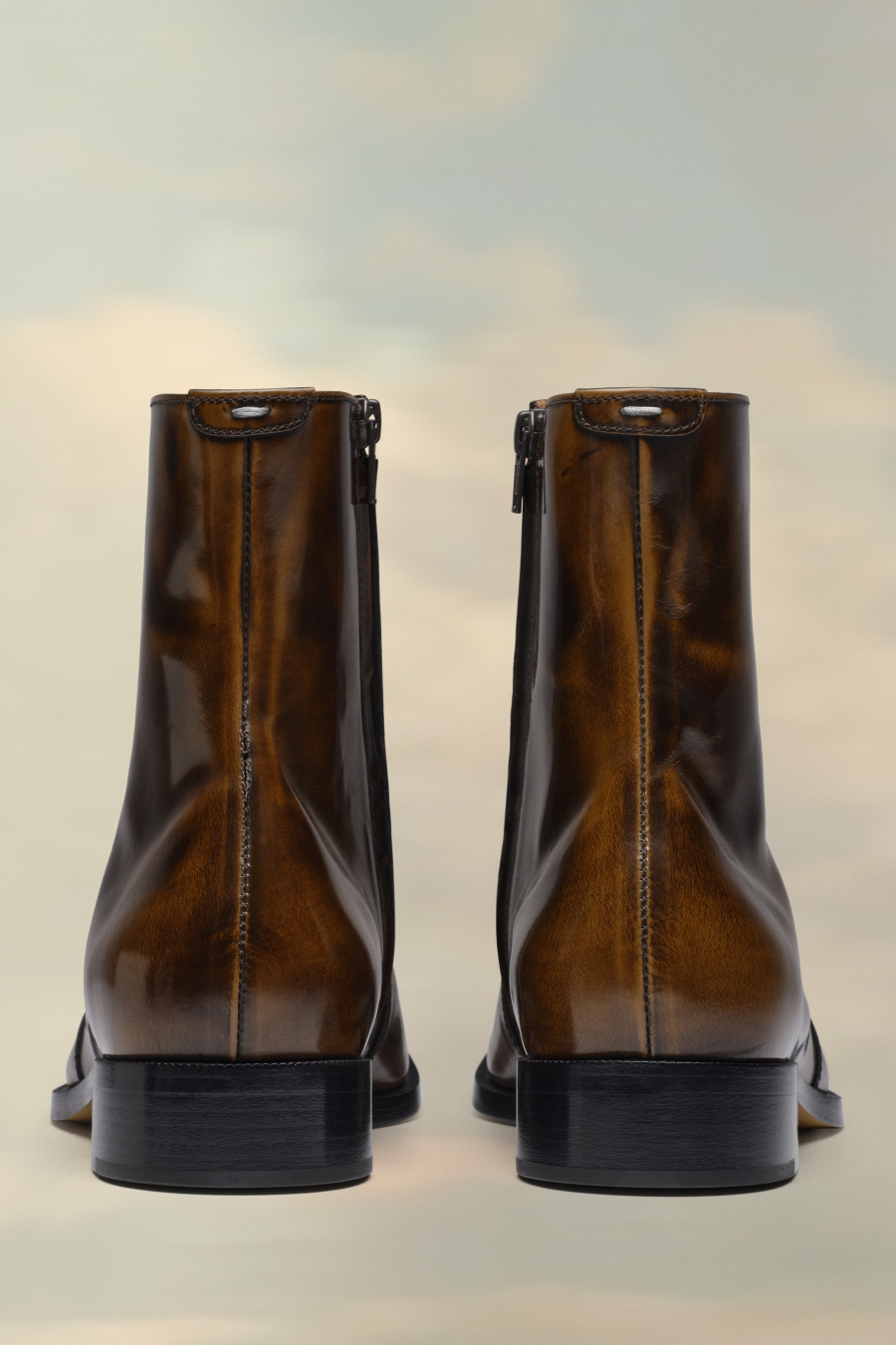 Maison Margiela Waxed Leather Boots Nutmeg | 380267-NYC