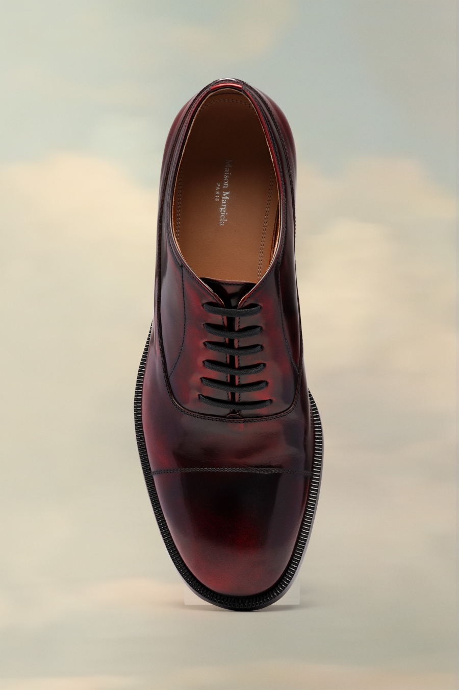 Maison Margiela Waxed Leather Shoes Burgundy | 916738-JXW