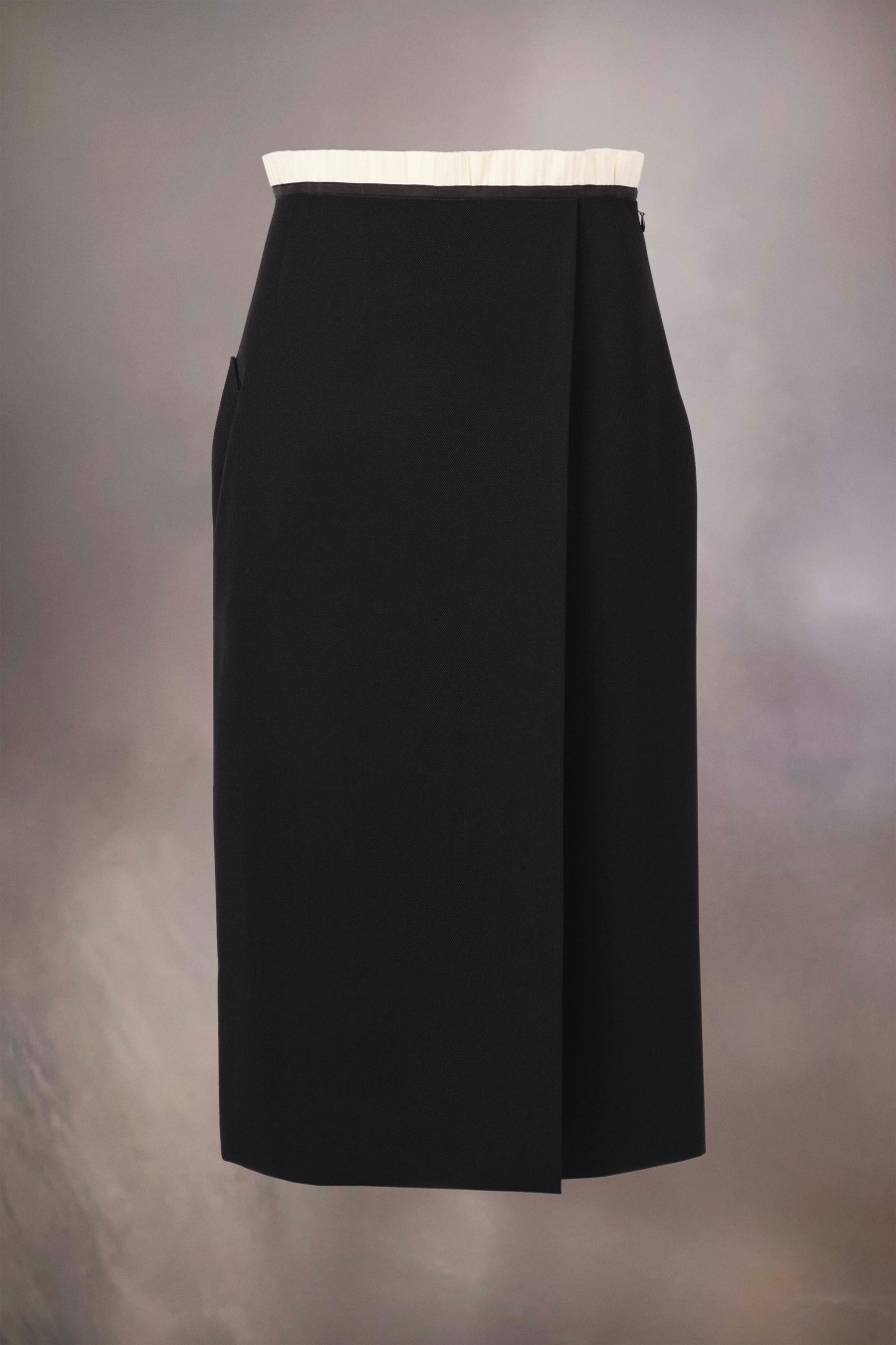 Maison Margiela Wool Cavalry Twill Skirt Black | 207846-TWA