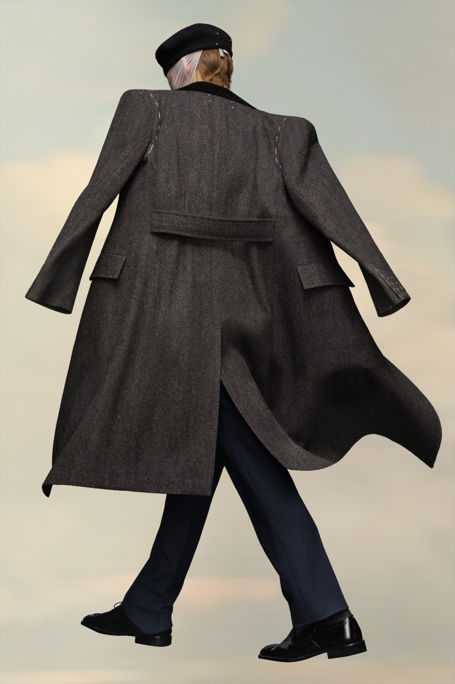 Maison Margiela Work-in-progress Double-breasted Coat Dark Grey | 936145-PSZ