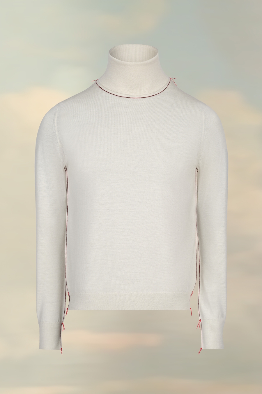 Maison Margiela Work-in-progress High-neck Sweater Ecru | 472695-XTN