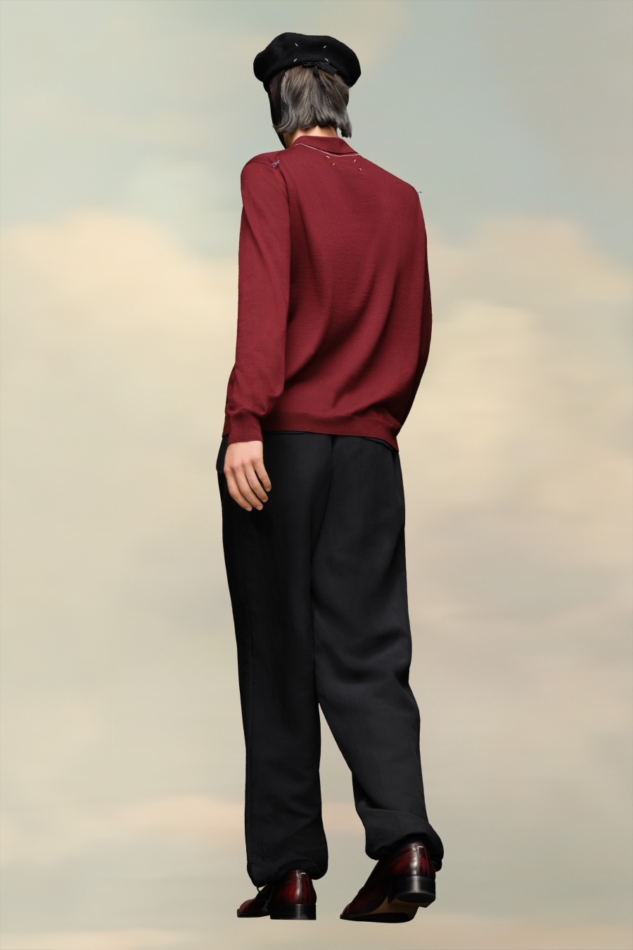 Maison Margiela Work-in-progress Polo Sweater Bordeaux | 096325-VPF