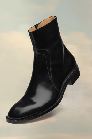 Maison Margiela Brushed Leather Boots Black | 954630-USA